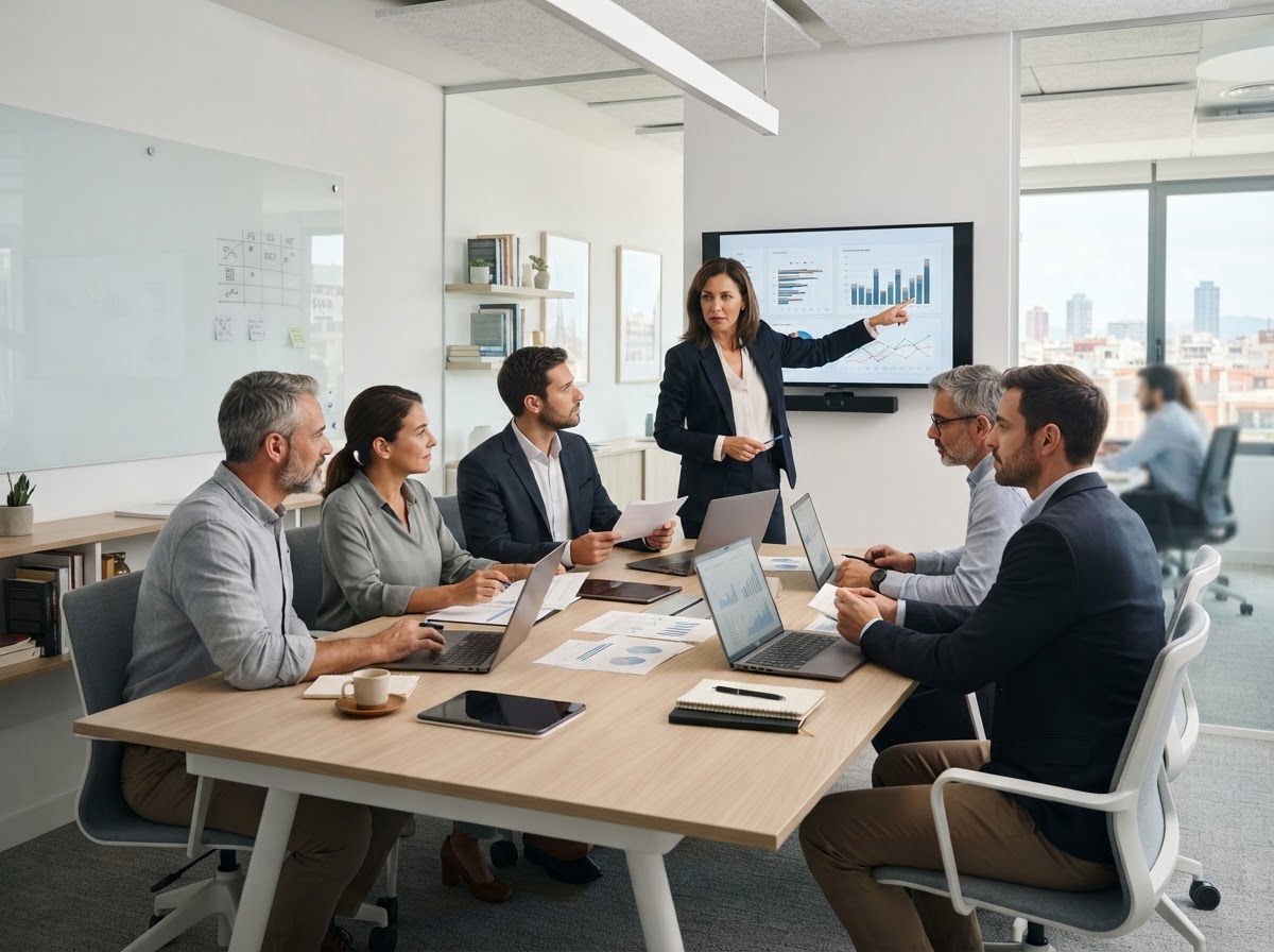 Nítido Plazombre equipo analizando modelos predictivos de datos financieros